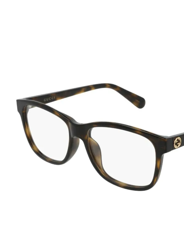 Gucci Eyewear スクエア眼鏡フレーム | ブラウン | FARFETCH JP