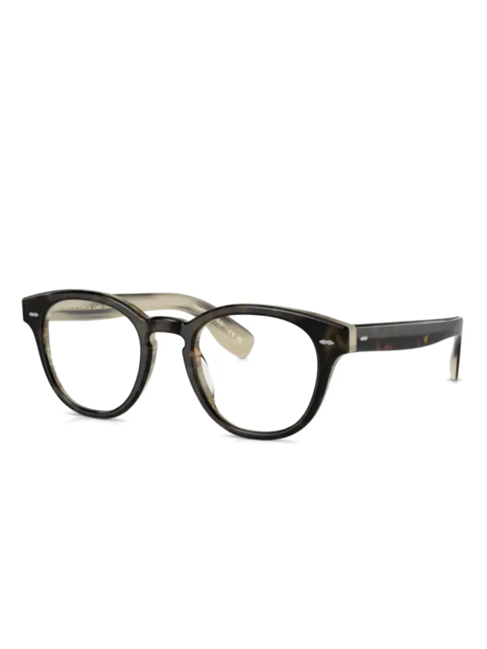 Oliver Peoples Bril met rond montuur Bruin