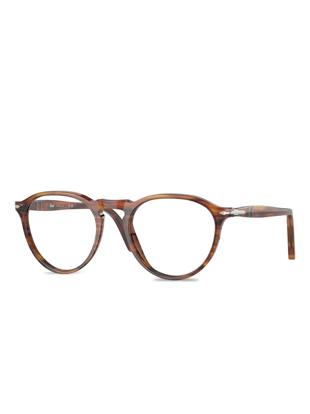 Persol Bril met rond montuur Bruin