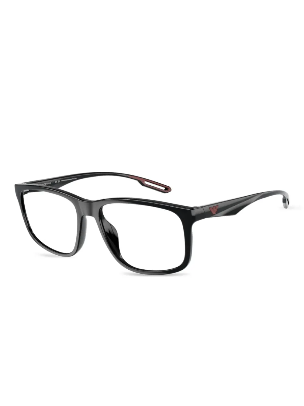 Emporio Armani rectangle-frame glasses Zwart