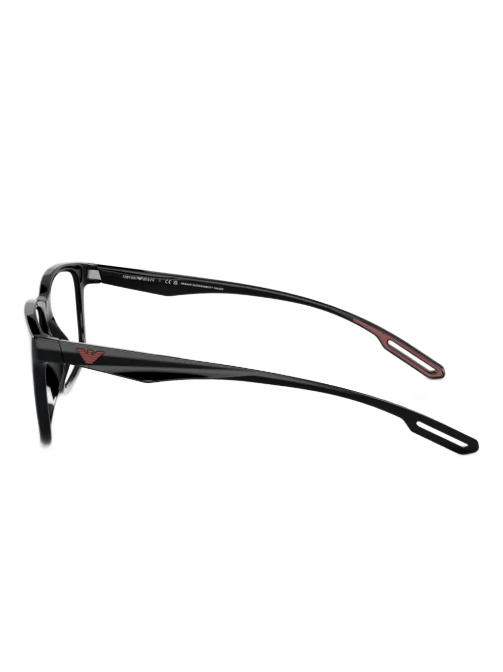 Emporio Armani Bril met rechthoekig montuur Zwart