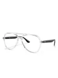 Ray-Ban pilot-frame glasses - White