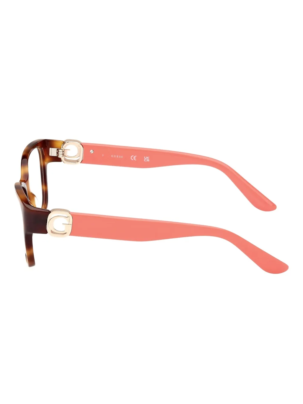 GUESS EYEWEAR Bril met schildpadschild-design en logo Bruin