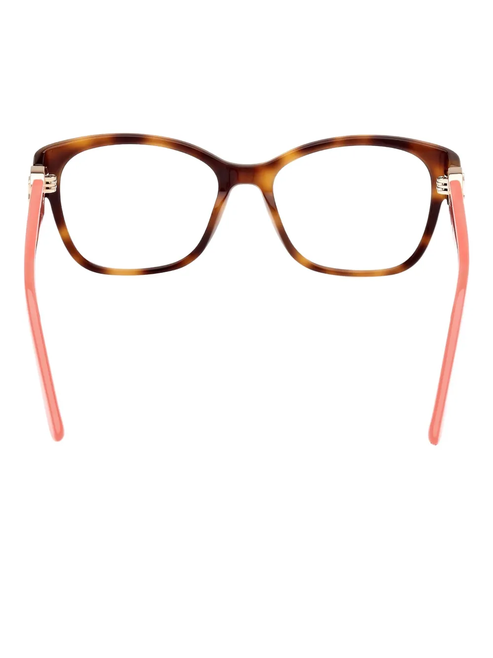 GUESS EYEWEAR Bril met schildpadschild-design en logo Bruin