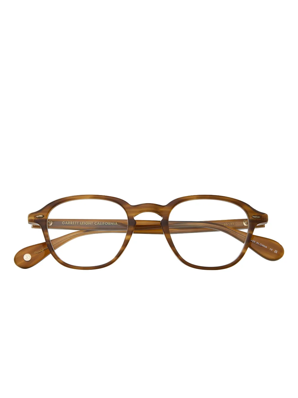 Garrett Leight Gilbert bril met rond montuur Bruin