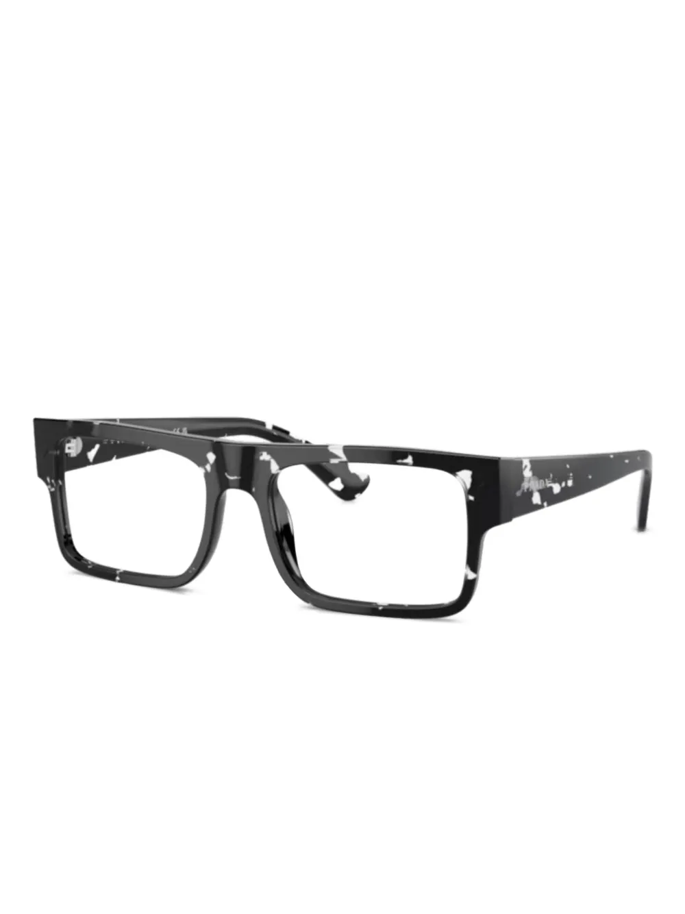 Prada Eyewear Zonnebril met rechthoekig montuur en spikkels Zwart