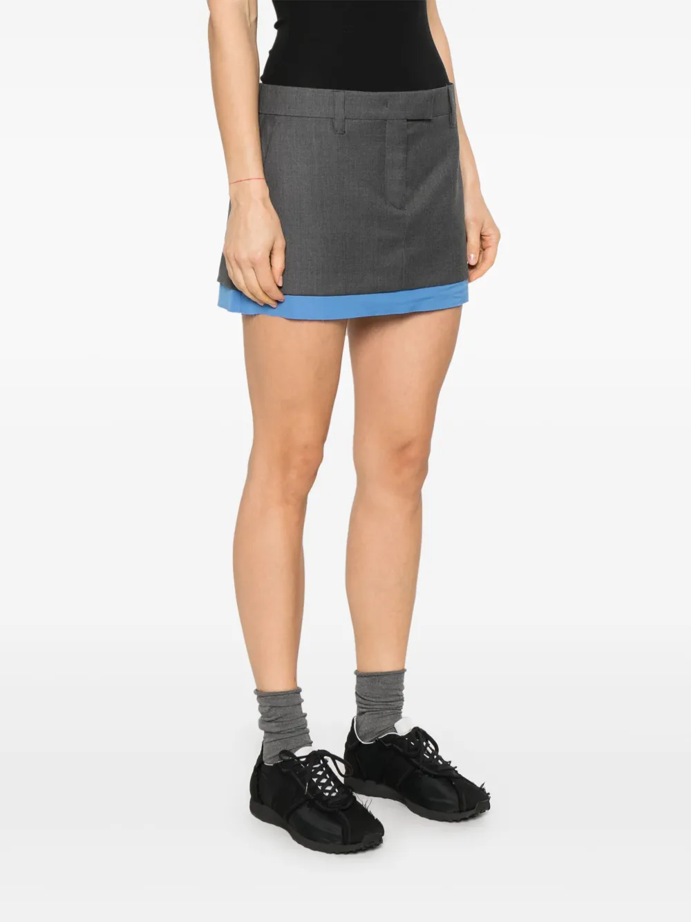 Miu Gelaagde mini-rok Grijs
