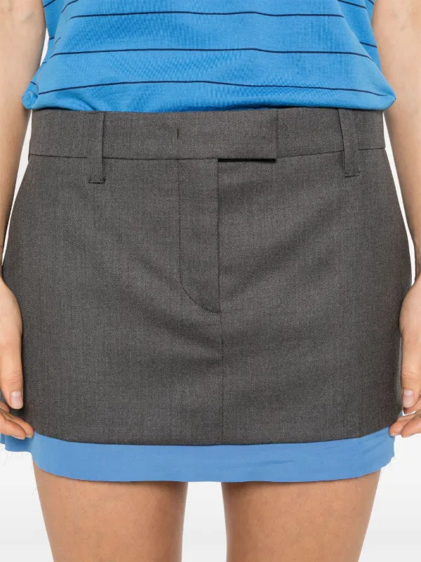 ミニスカート MIU MIU Layered mini skirt Miu Miu Women Layered Mini Skirt In Brown | ModeSens