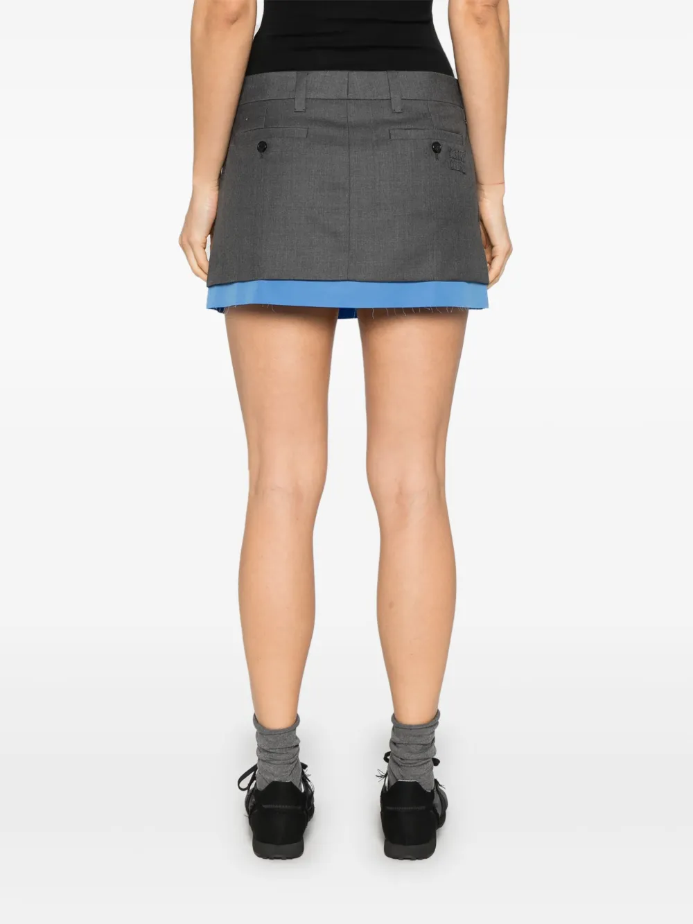 Miu Gelaagde mini-rok Grijs
