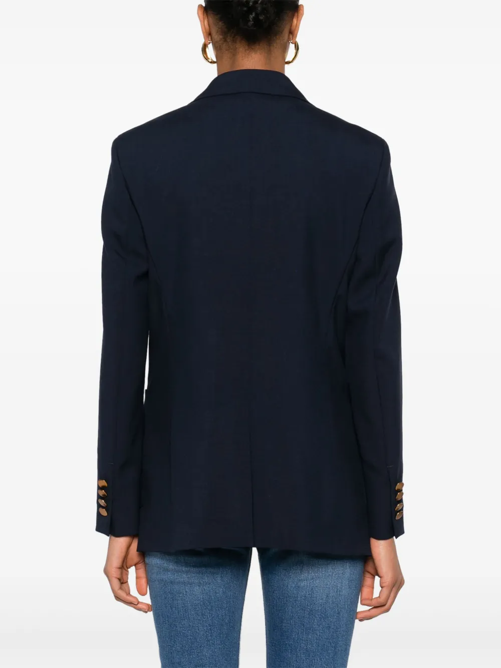 Max Mara Blazer met enkele rij knopen Blauw