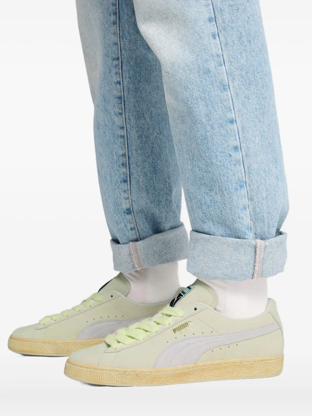 Reebok Suede Faded Sneakers In Neutral