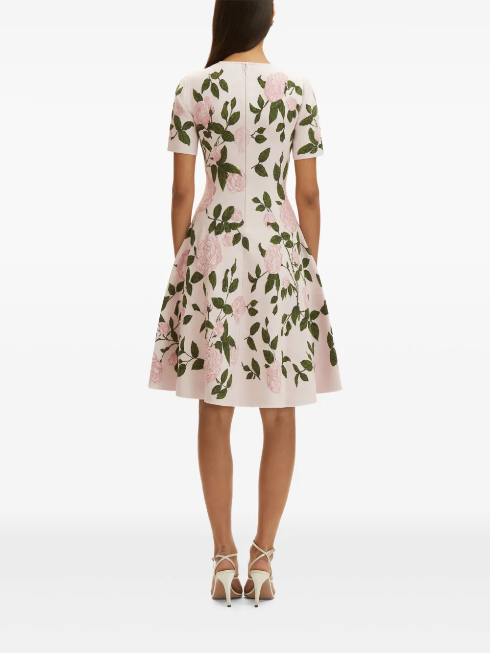 Oscar de la Renta Jurk met jacquard Roze