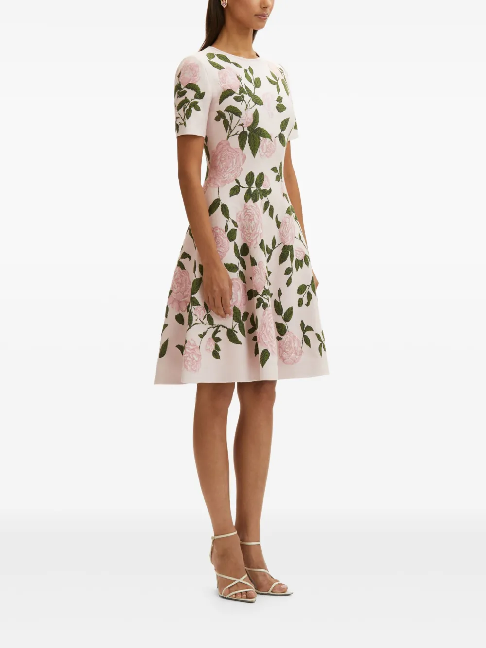 Oscar de la Renta Jurk met jacquard Roze