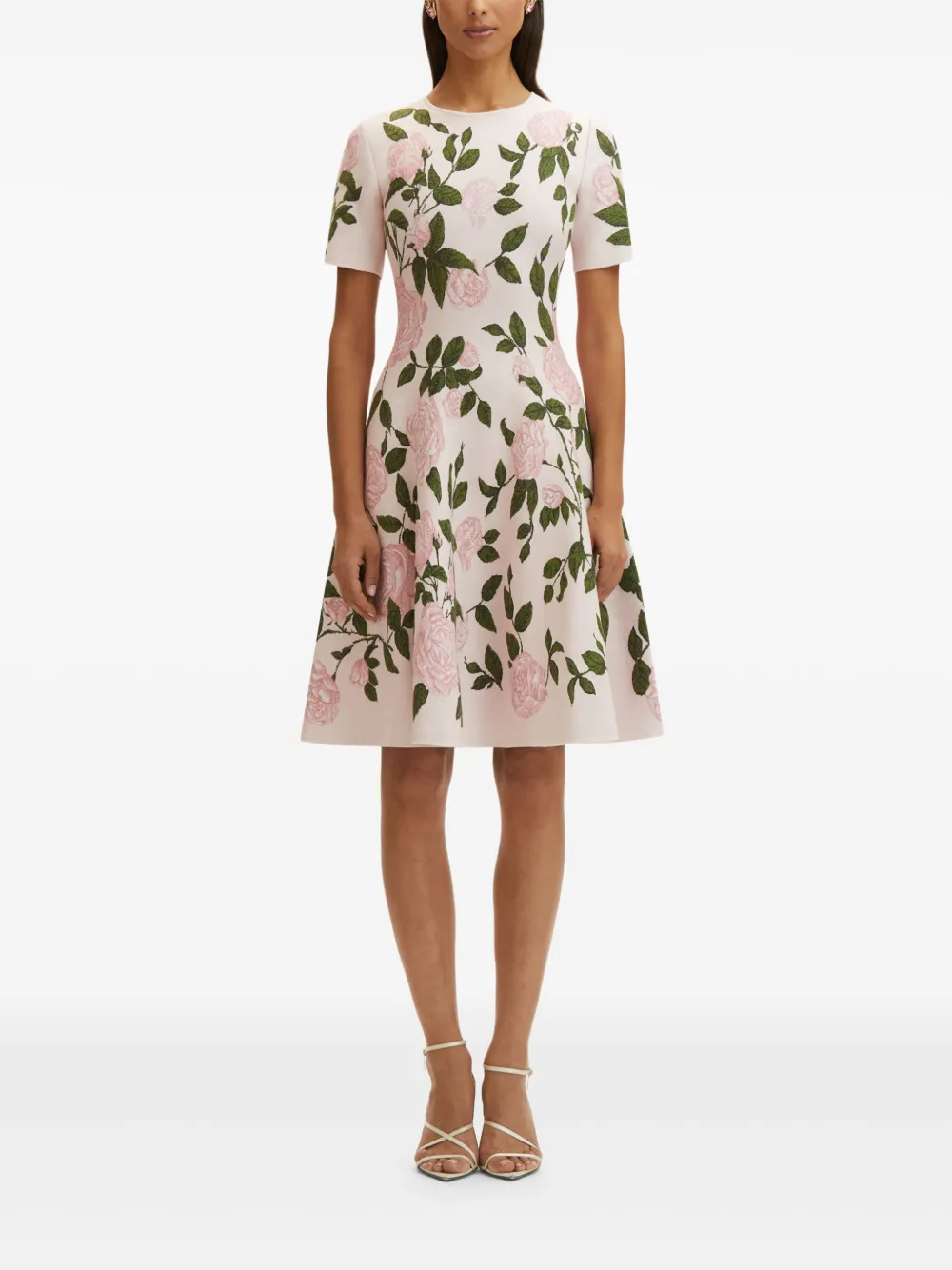 Oscar de la Renta Jurk met jacquard - Roze