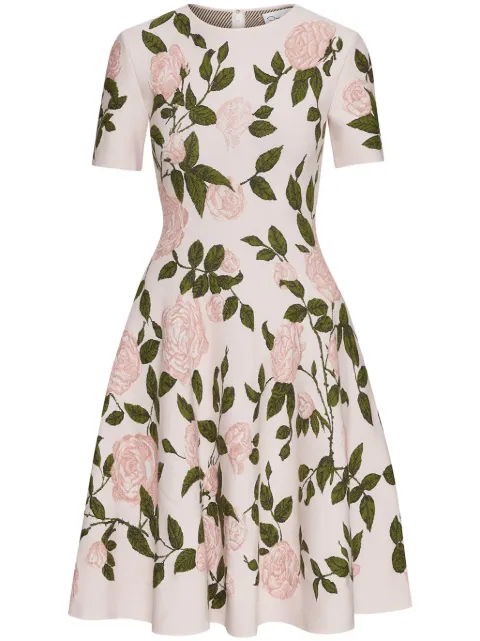 Oscar de la Renta rose-jacquard midi dress