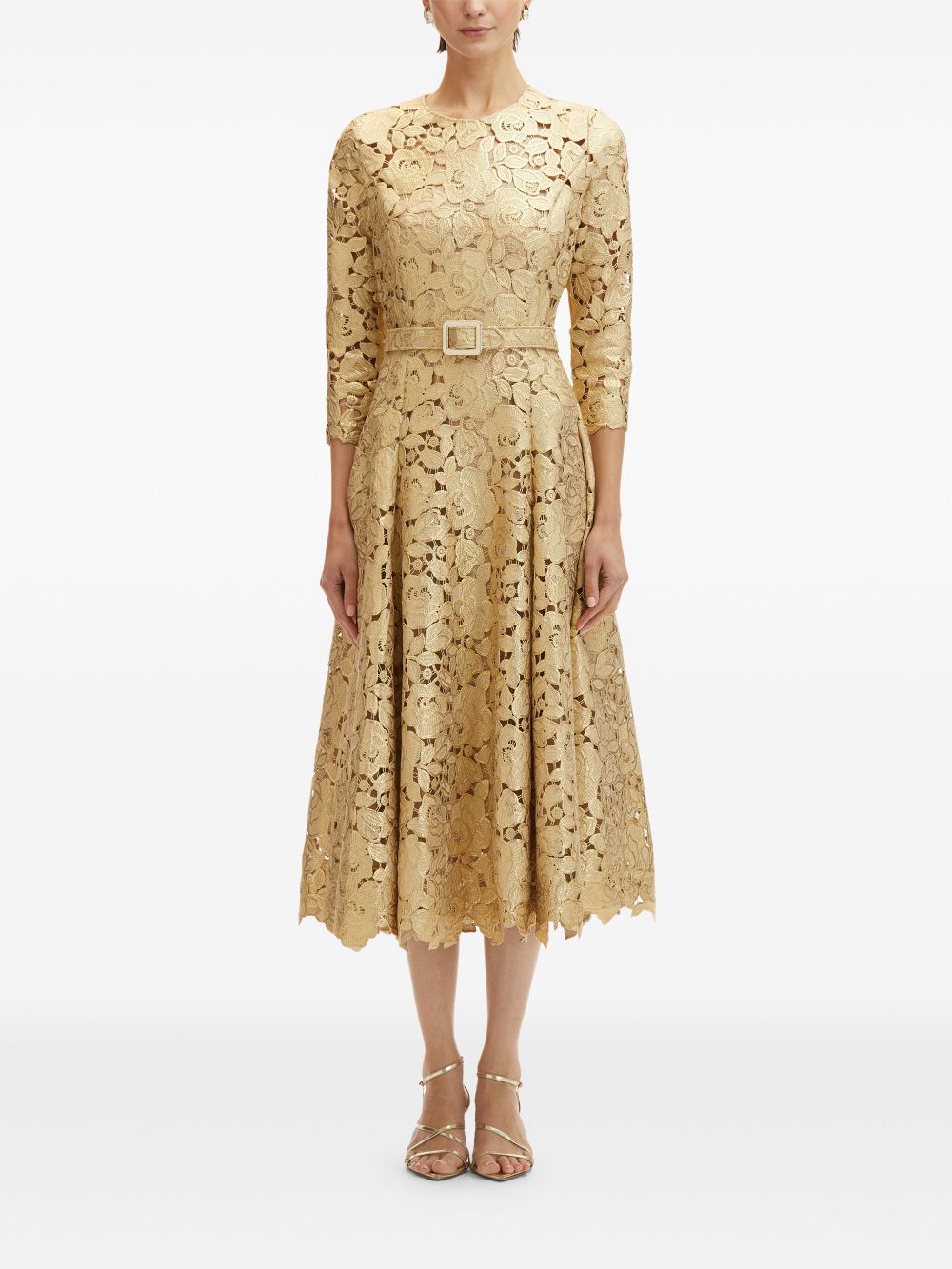 Oscar de la Renta Kanten jurk - Goud