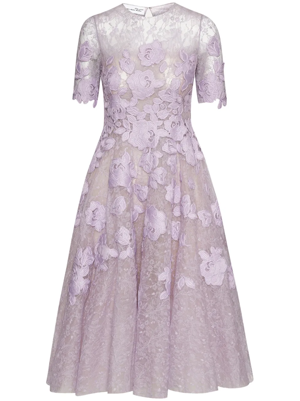 Oscar de la Renta ギピュール ドレス - パープル Oscar de la Renta ギピュール ドレス - パープル
