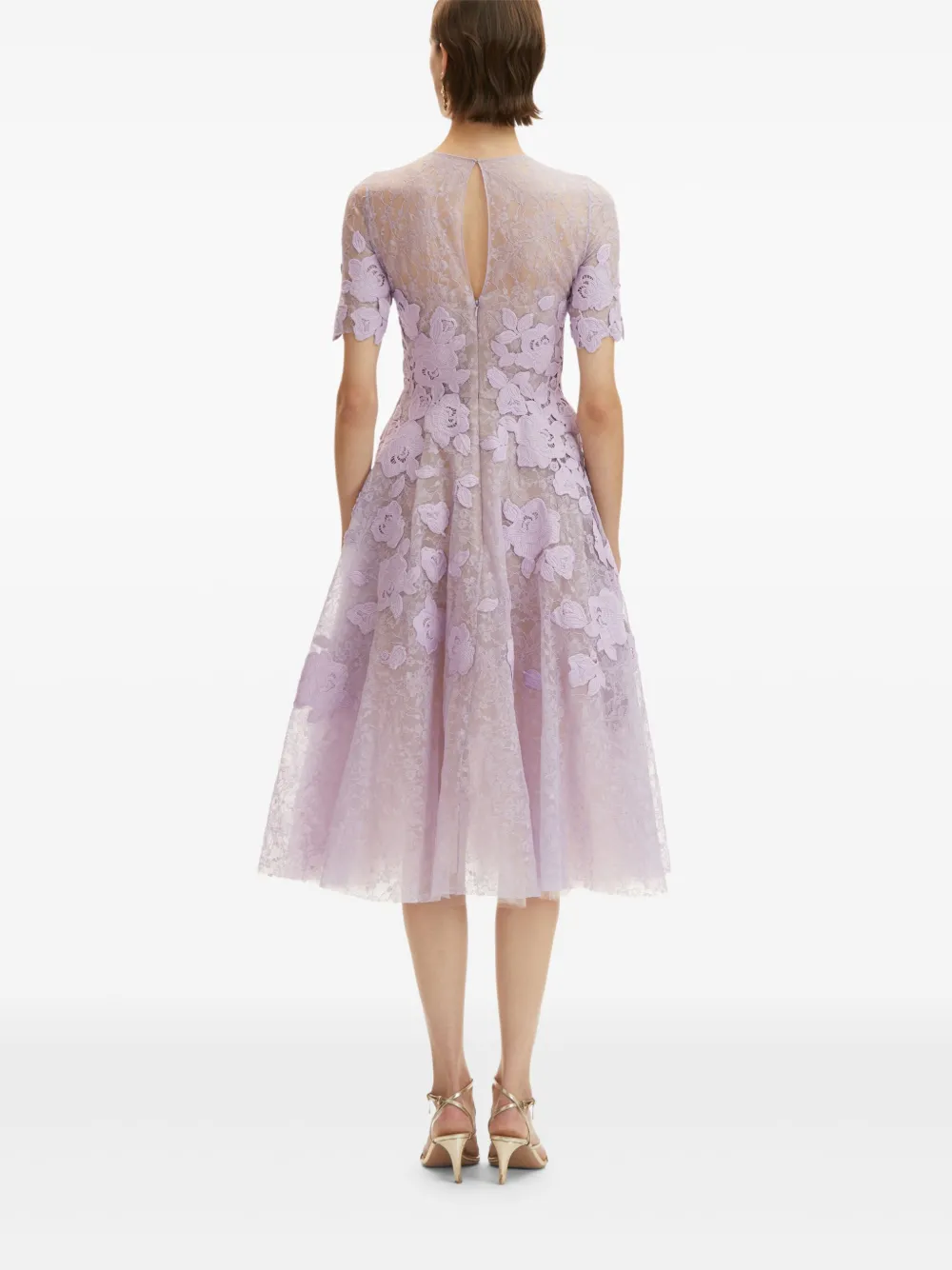 Oscar de la Renta Kanten jurk Paars