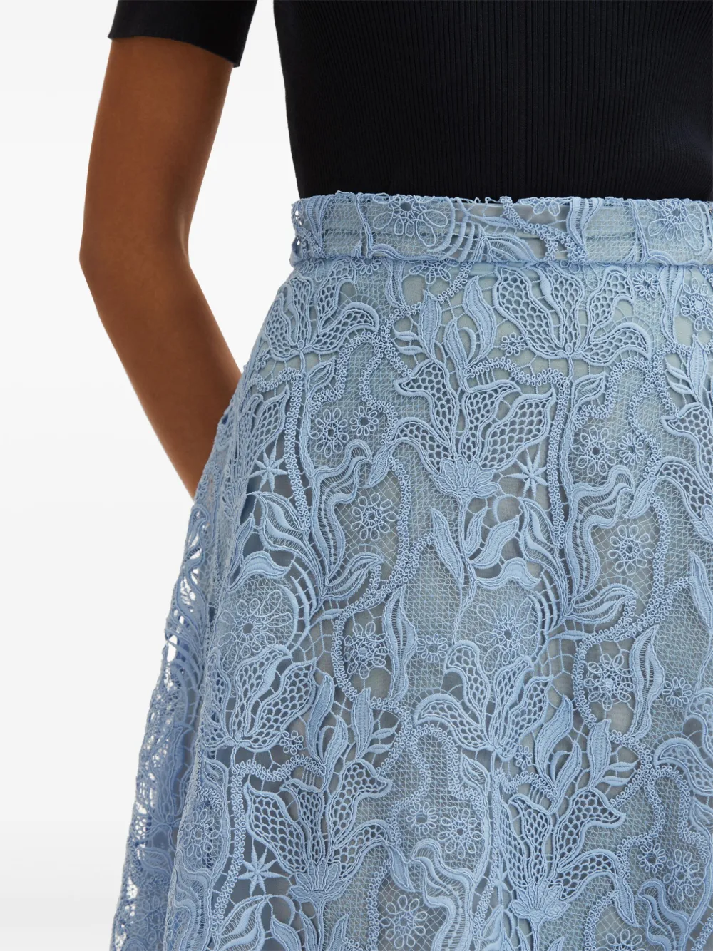 Oscar de la Renta Gonna midi Bellflower Guipure | Image 6