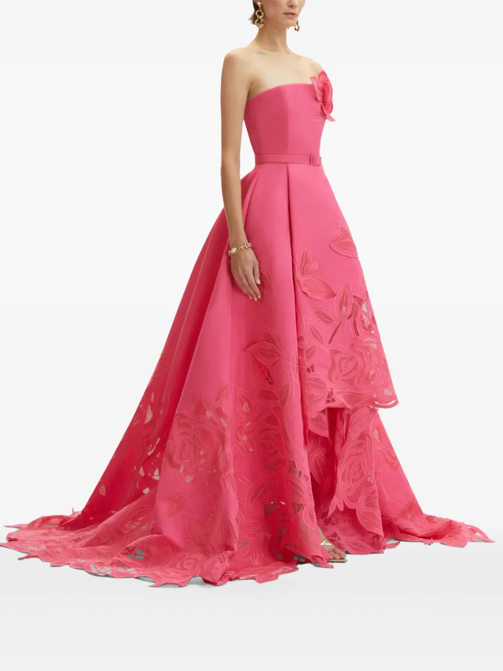 Oscar de la Renta Jurk met roos applicatie - Roze