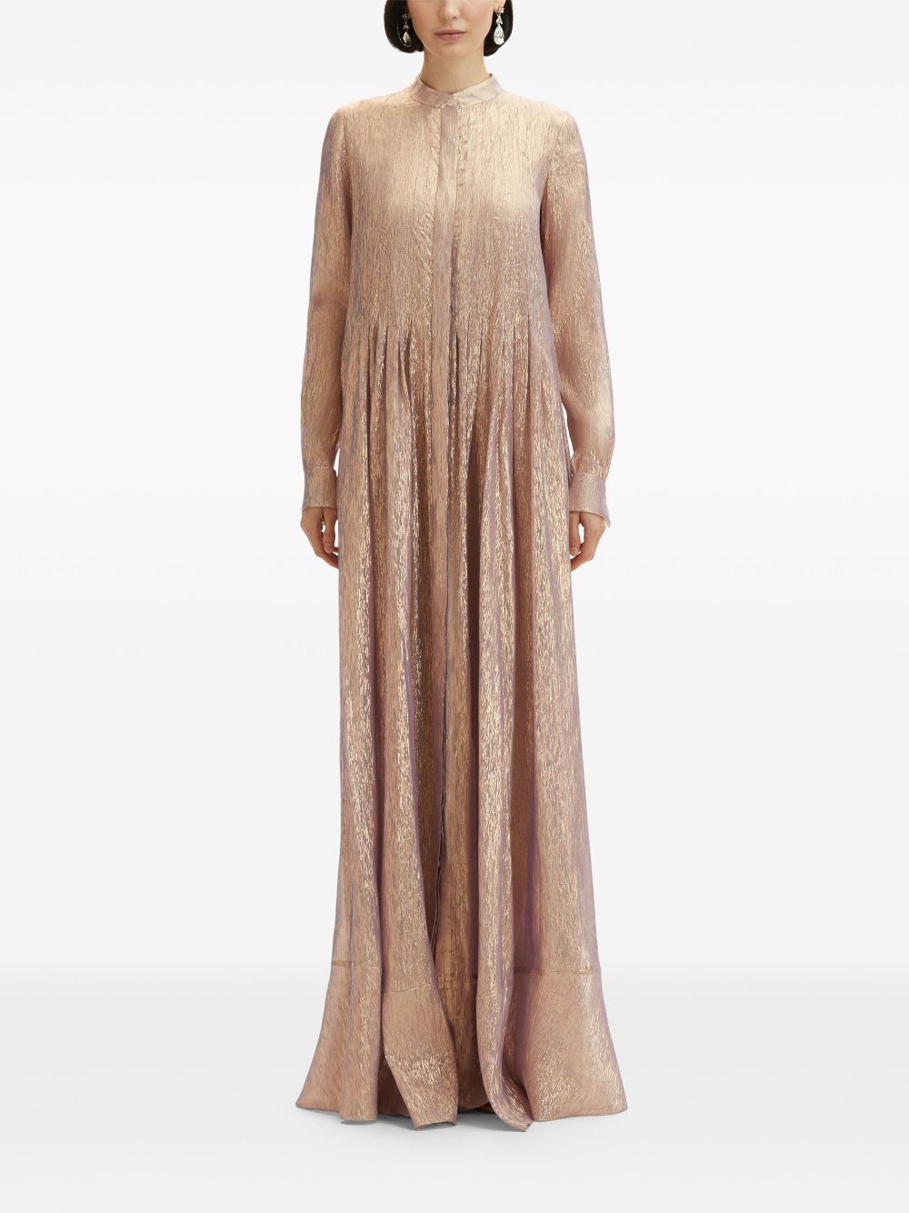 Image 2 of Oscar de la Renta metallic shirt gown