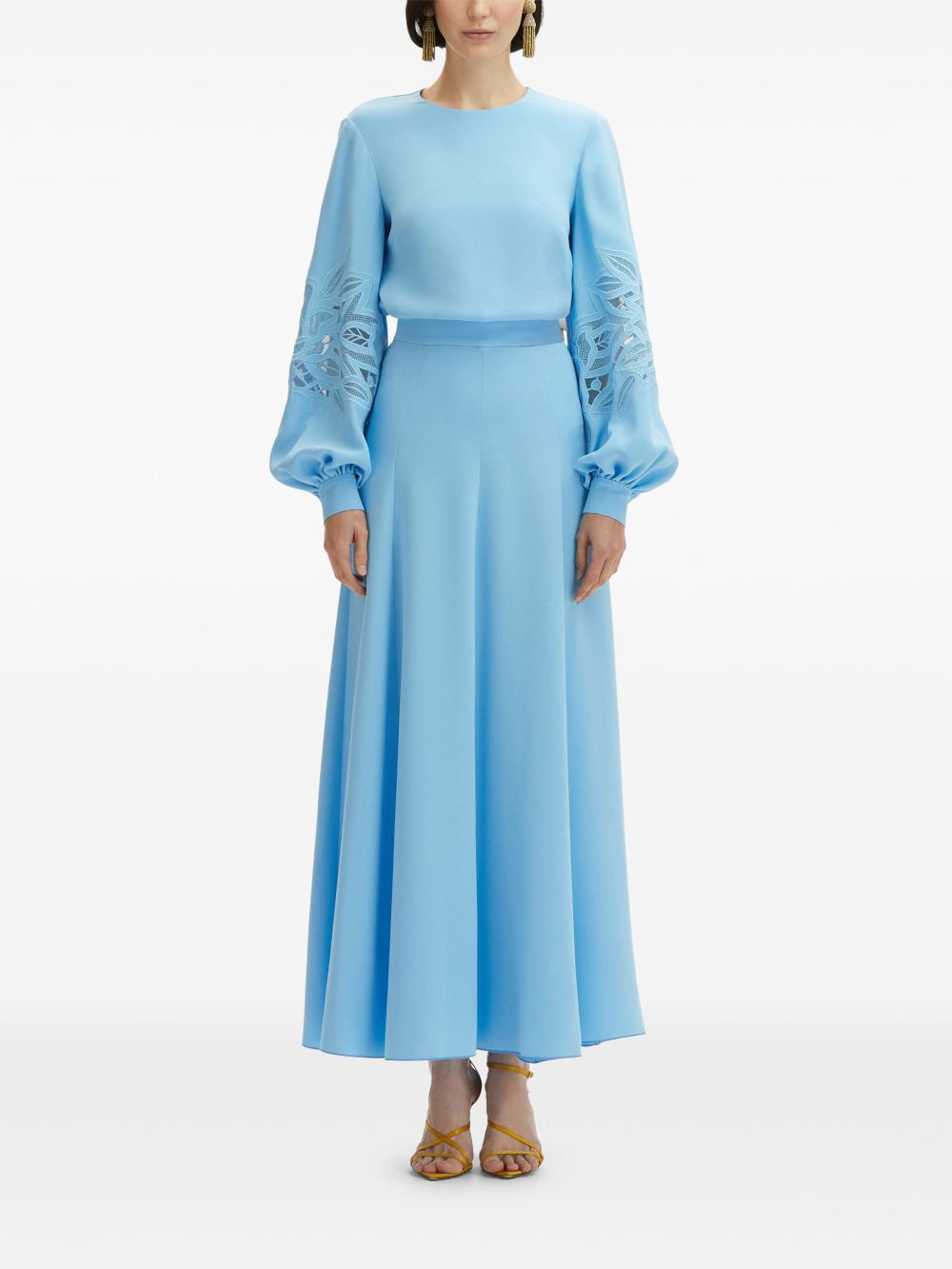 Oscar de la Renta English Rose blouse - Blauw