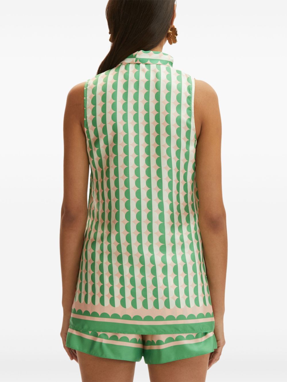 OSCAR DE LA RENTA GEOMETRIC-PRINT BLOUSE