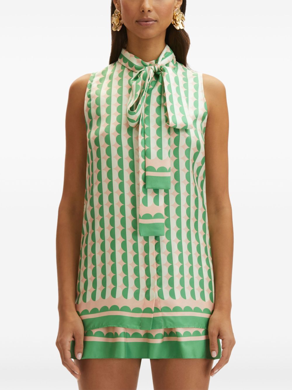 OSCAR DE LA RENTA GEOMETRIC-PRINT BLOUSE