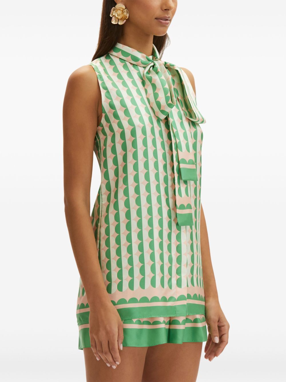 OSCAR DE LA RENTA GEOMETRIC-PRINT BLOUSE