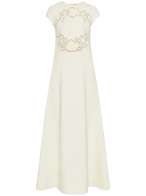Oscar de la Renta rose-motif cut-out maxi dress