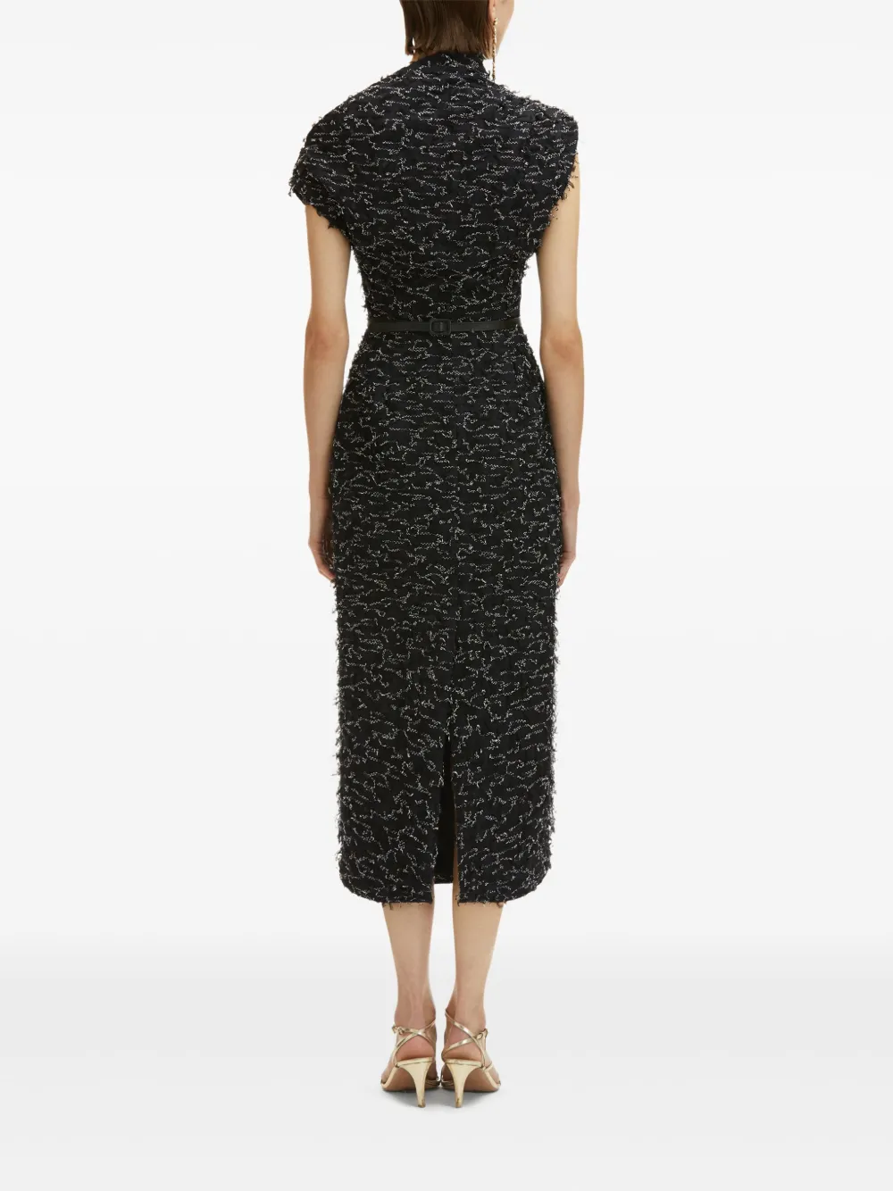 Oscar de la Renta Eyelash kokerjurk Blauw