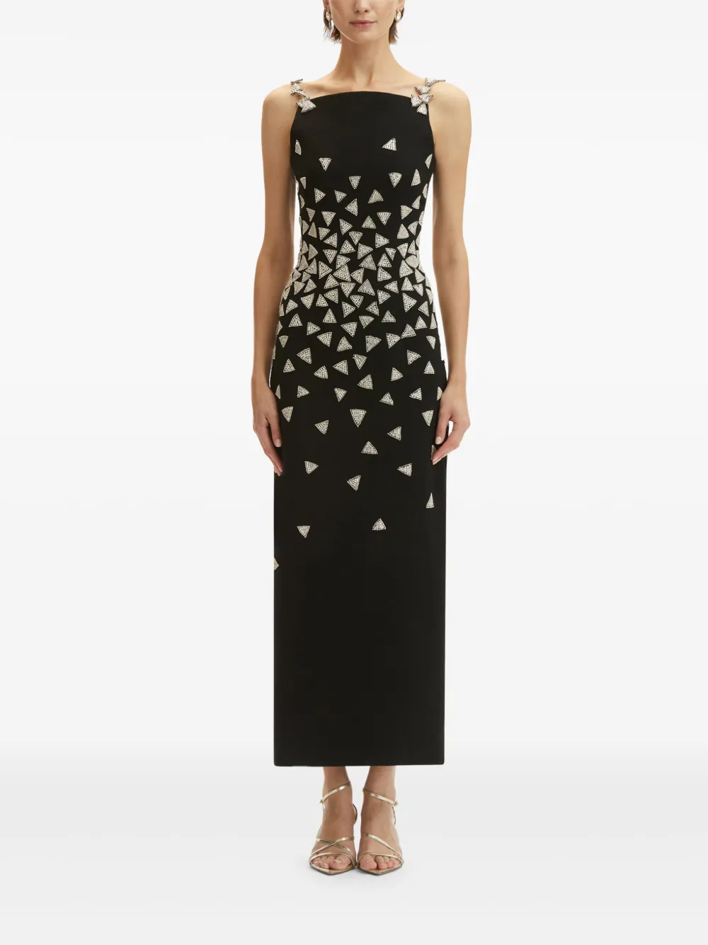 oscardelarenta Oscar de la Renta Maxi-jurk verfraaid met kristallen - Zwart