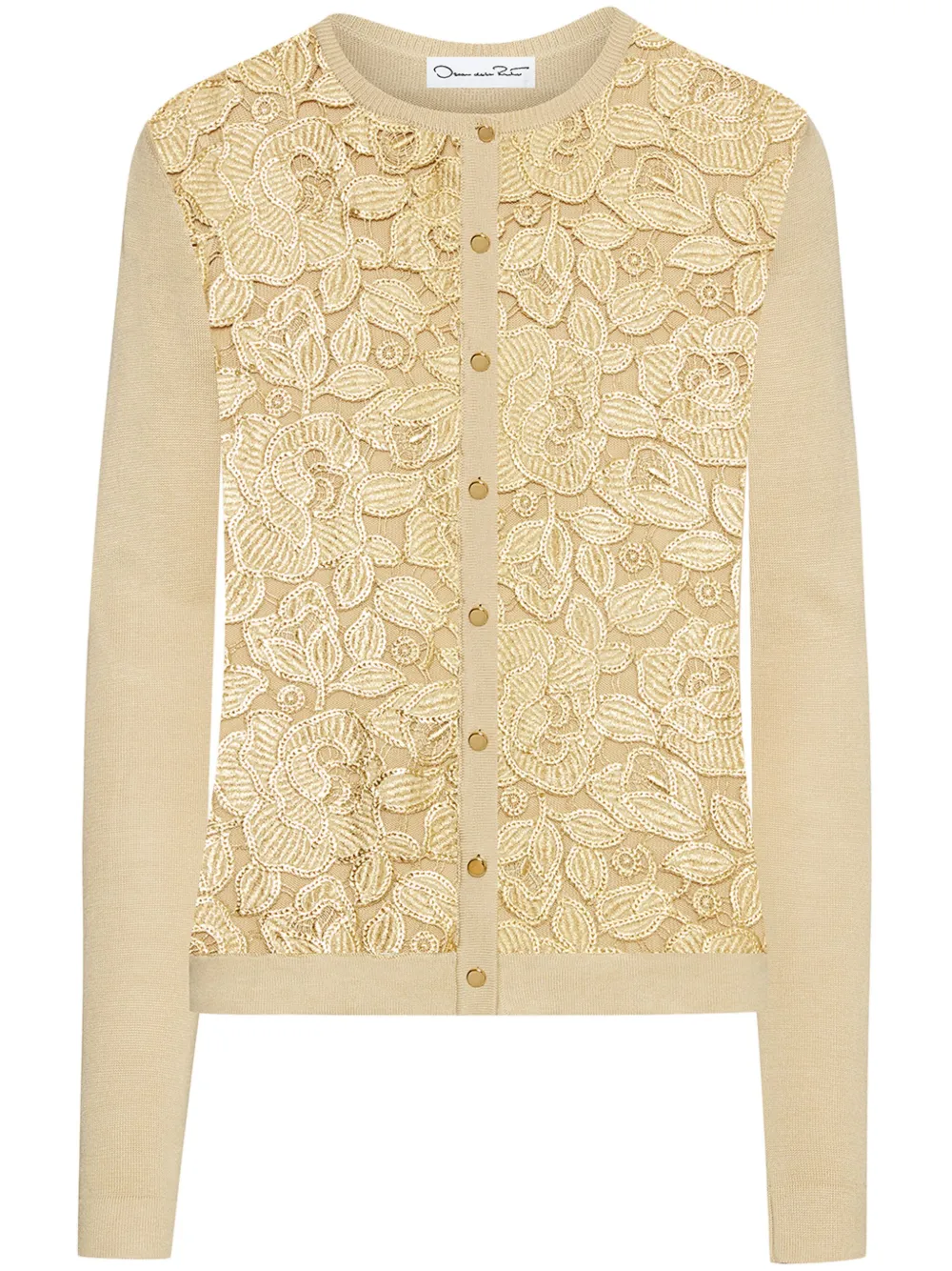 Oscar de la Renta Foil English Rose カーディガン - ニュートラル Oscar de la Renta Foil English Rose カーディガン - ニュートラル