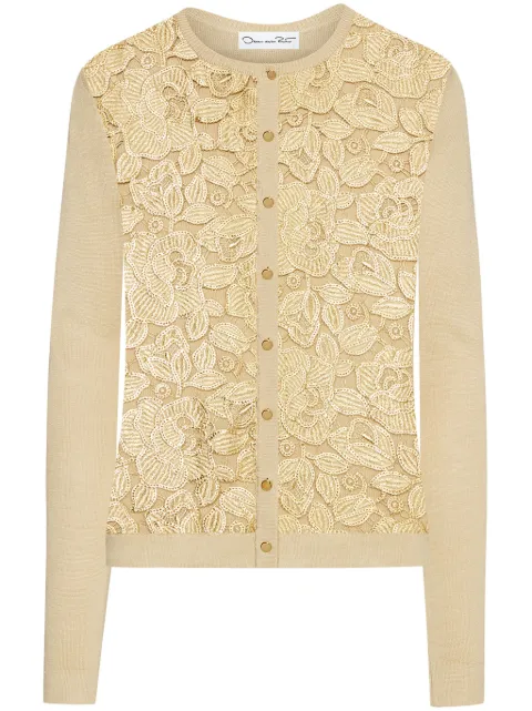 Oscar de la Renta Foil English Rose cardigan