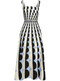 Oscar de la Renta geometric-print silk maxi dress - Black