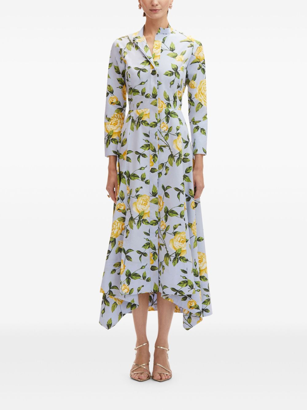 Oscar de la Renta English Rose shirt dress - Blue