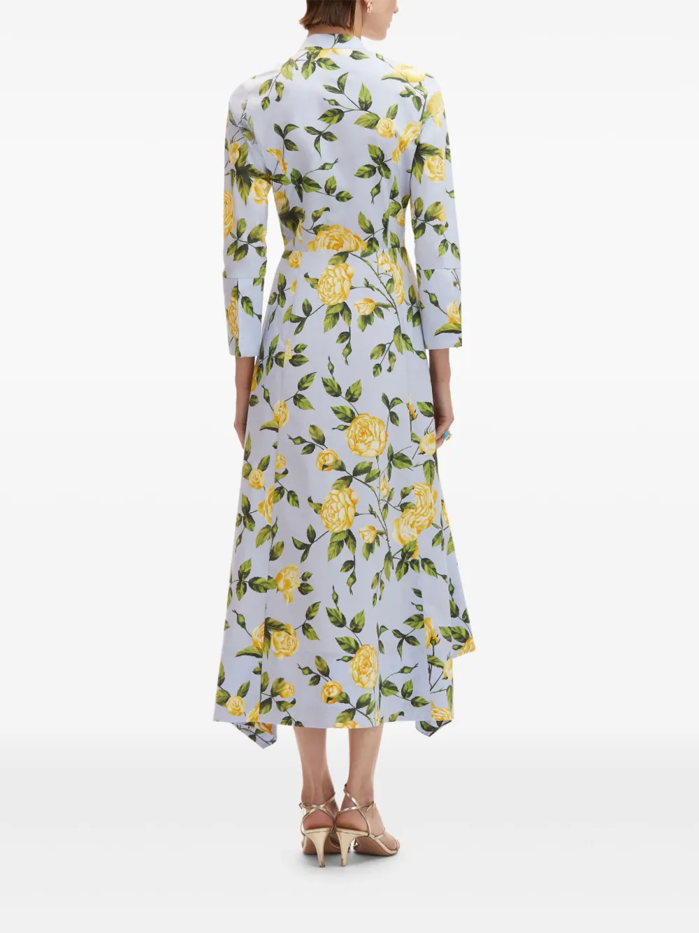 Oscar de la Renta English Rose blousejurk Blauw