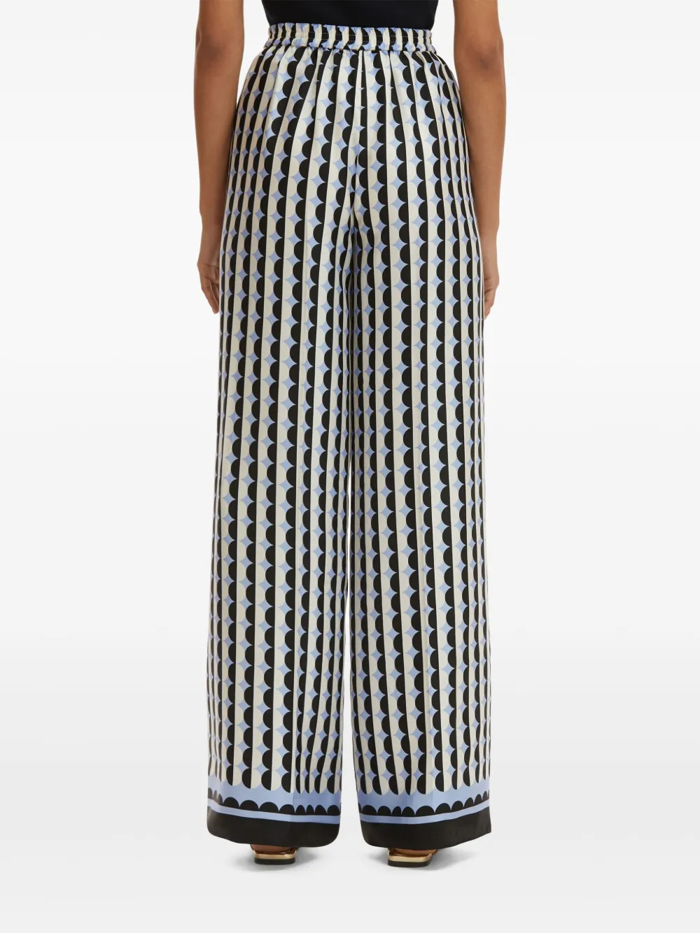 Shop Oscar De La Renta Geometric Pattern Trousers In Black