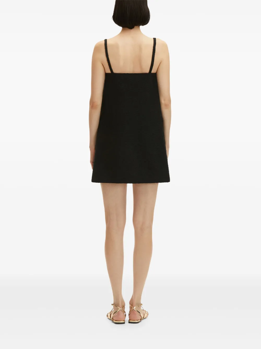 Shop Oscar De La Renta Rose-motif Cut-out Mini Dress In Black