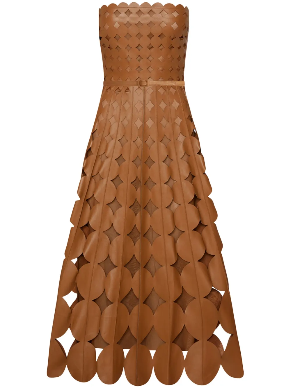 Oscar de la Renta カットアウト ドレス - ブラウン Oscar de la Renta カットアウト ドレス - ブラウン