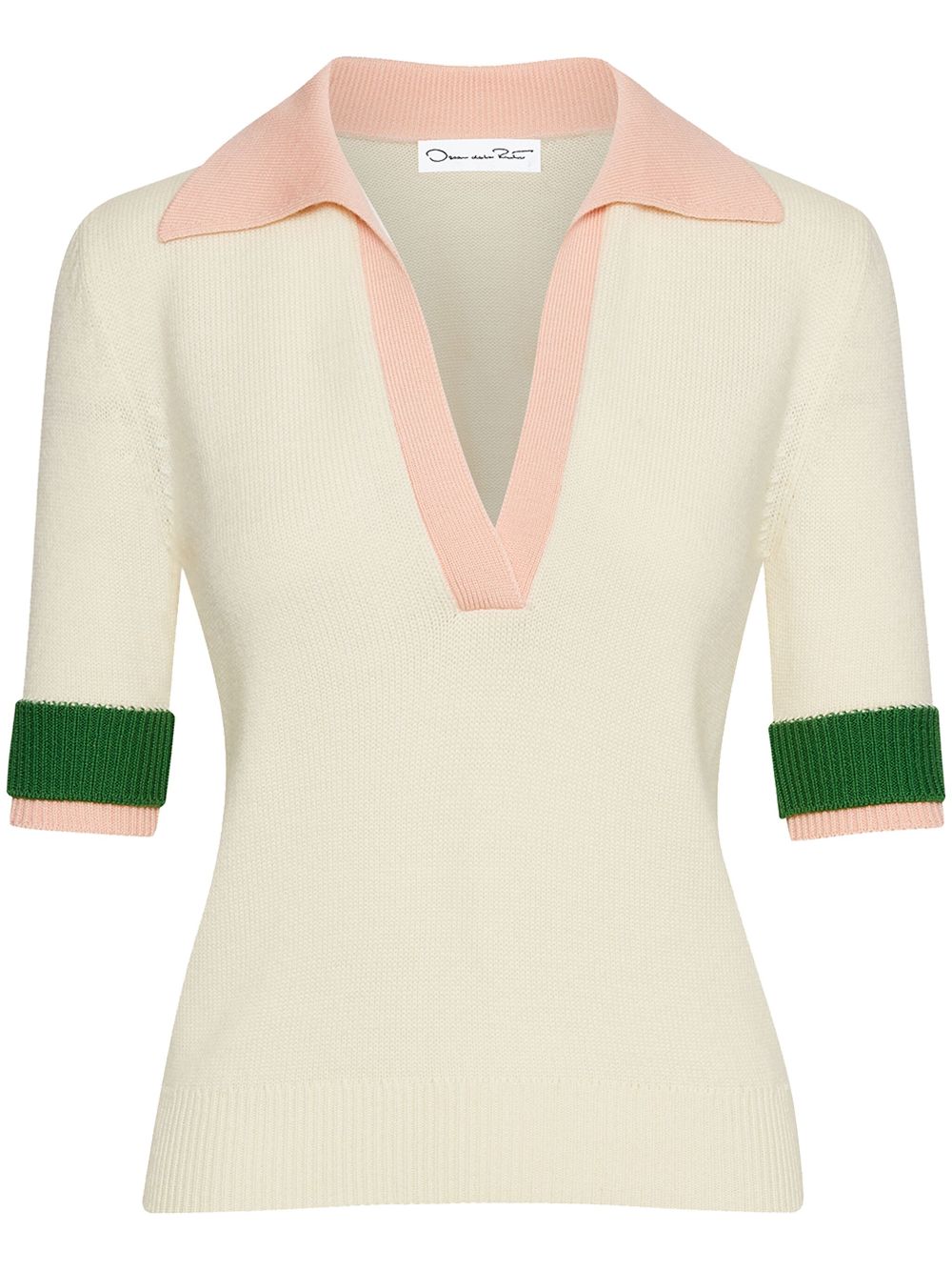 Oscar de la Renta colour-block polo top - White