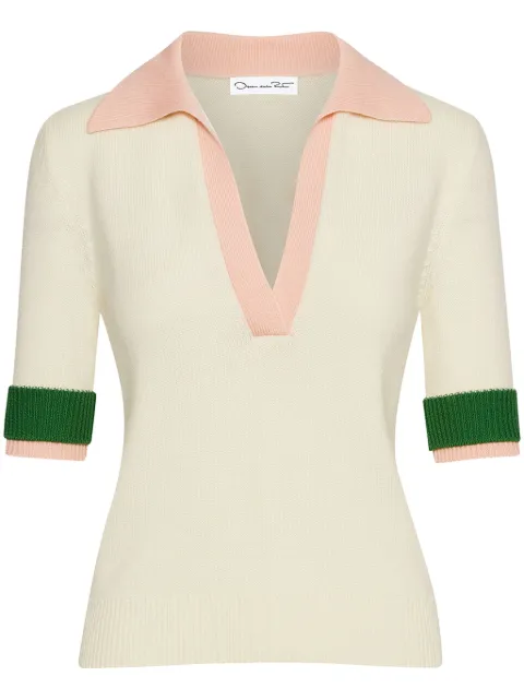 Oscar de la Renta colour-block polo top