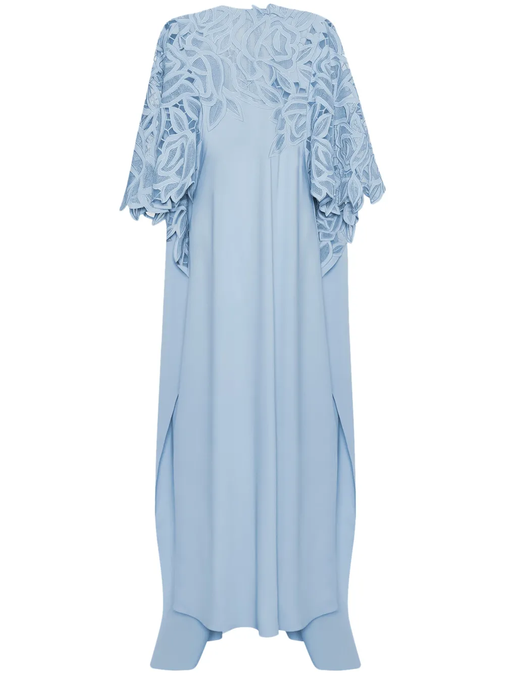 rose-motif cut-out kaftan dress