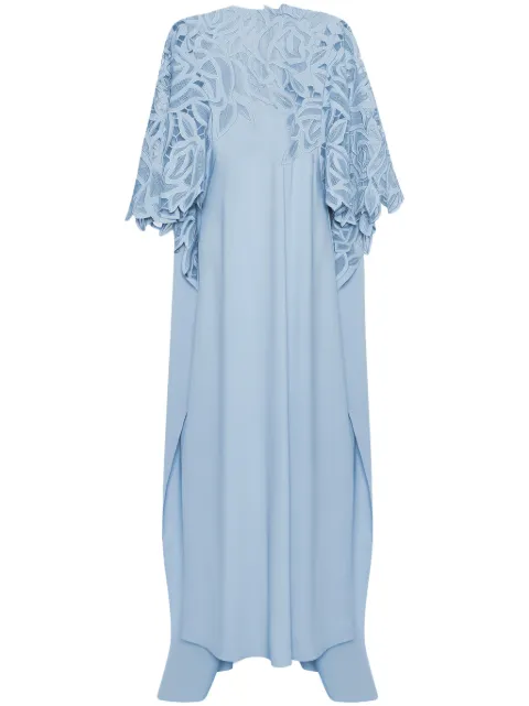 Oscar de la Renta rose-motif cut-out kaftan dress