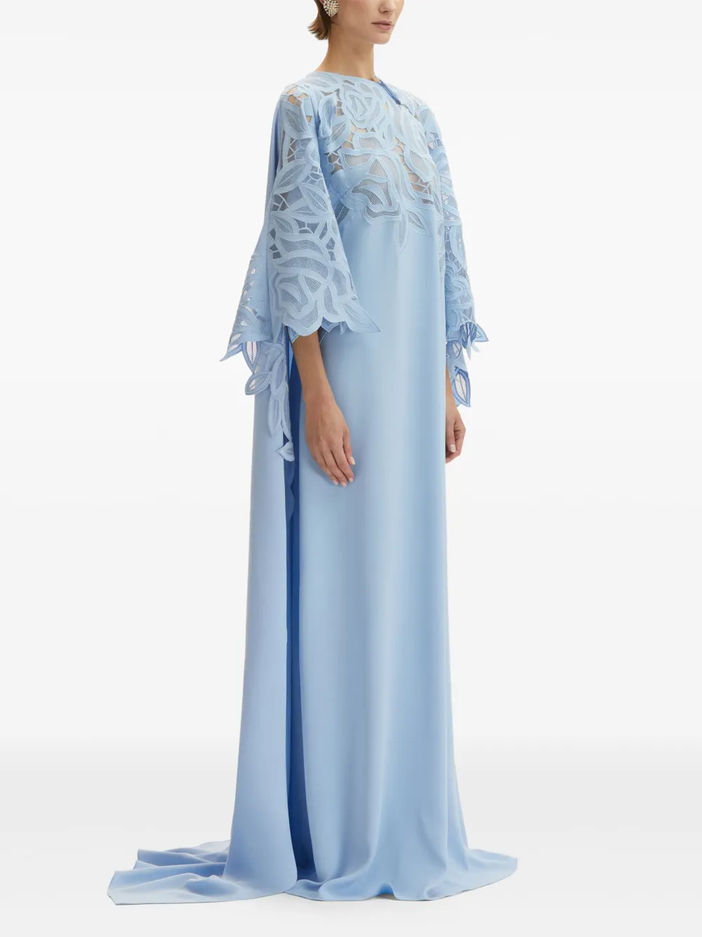 Oscar de la Renta Tuniek met roospatroon en uitgesneden details Blauw