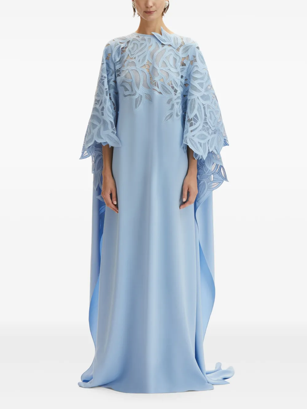 Oscar de la Renta Tuniek met roospatroon en uitgesneden details - Blauw