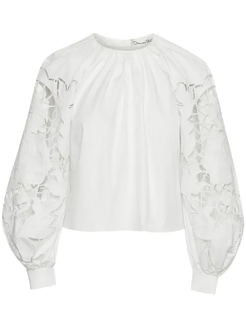 Blouse English Rose en popeline - Oscar de la Renta - Modalova