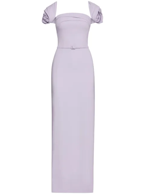 Oscar de la Renta Rosette column gown