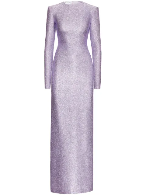 Oscar de la Renta lamé-effect column maxi dress