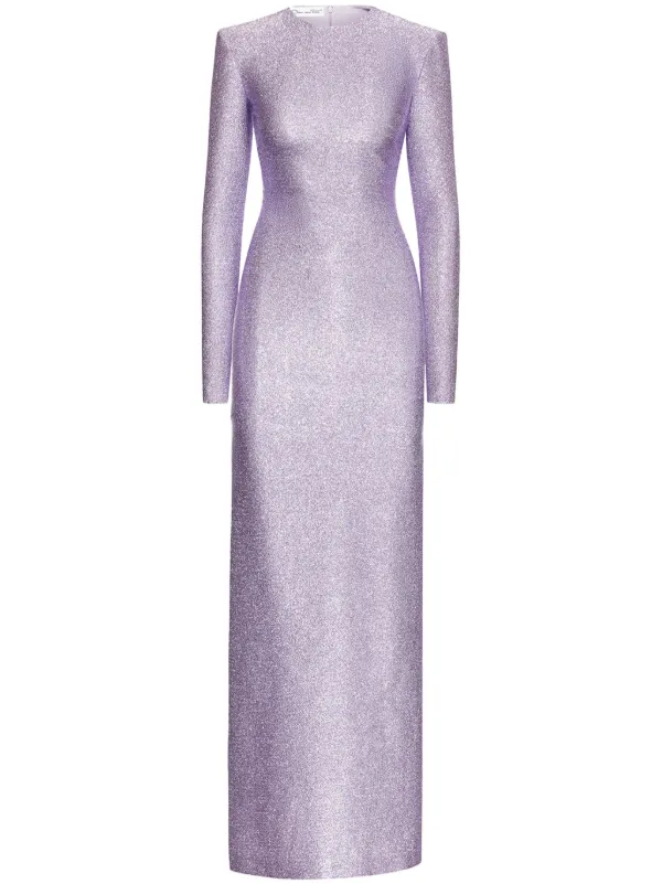 Oscar De La Renta lamé-effect Column Maxi Dress Purple